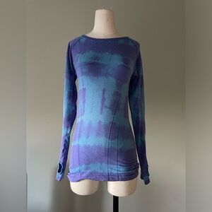 Ivivva athletica tie dye blue and purple run swiftly long sleeve tee shirt 14